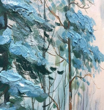 Landscapes Painting - Blue Forest 2 detail